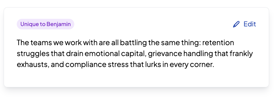 Unique snippet for a Director of Human Resources