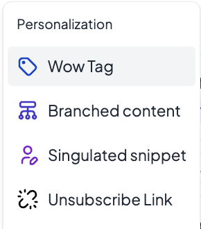 Select Wow tag from the dropdown menu