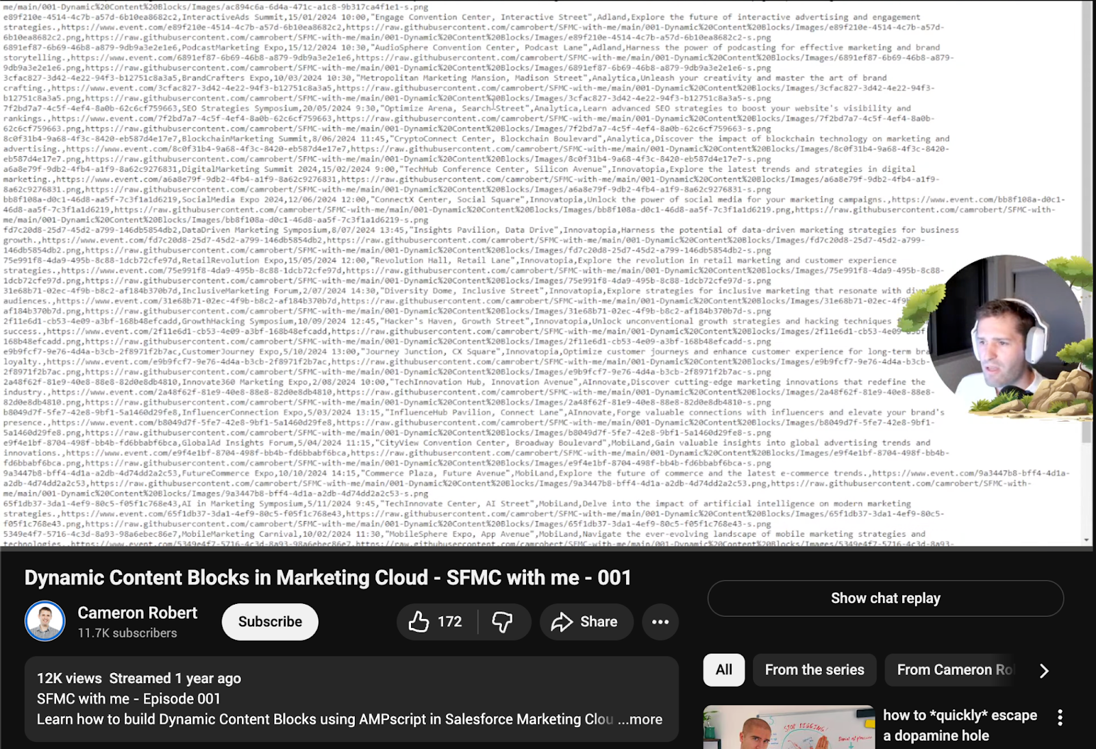 A screenshot of how dynamic content works in SFMC