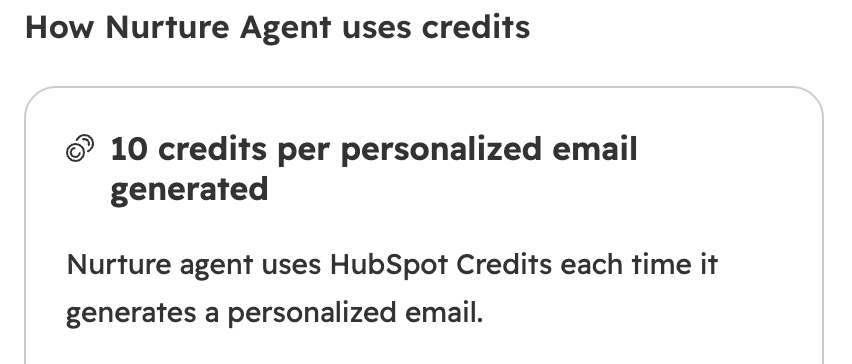 Card reading: 10 credits per personalized email generated
